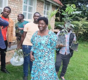 Rubanda District Woman MP Aspirant Ninsiima Evelyn Kikafunda at BBUC Tree Palnting Event